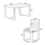Ensemble de salle à manger rectangulaire moderne - Table en faux marbre et 6 chaises rembourrées