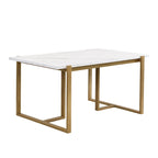 Ensemble de salle à manger rectangulaire moderne - Table en faux marbre et 6 chaises rembourrées