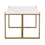 Ensemble de salle à manger rectangulaire moderne - Table en faux marbre et 6 chaises rembourrées