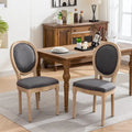Chaise de salle à manger française à dossier ovale - Lot de 2, Chaise de salle à manger exquise - Chaise décorative rétro - Chaise d'appoint à cadre en bois massif