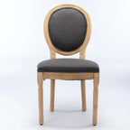 Chaise de salle à manger française à dossier ovale - Lot de 2, Chaise de salle à manger exquise - Chaise décorative rétro - Chaise d'appoint à cadre en bois massif