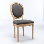 Chaise de salle à manger française à dossier ovale - Lot de 2, Chaise de salle à manger exquise - Chaise décorative rétro - Chaise d'appoint à cadre en bois massif