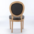 Chaise de salle à manger française à dossier ovale - Lot de 2, Chaise de salle à manger exquise - Chaise décorative rétro - Chaise d'appoint à cadre en bois massif