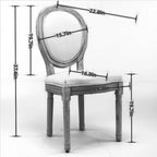 Chaise de salle à manger française à dossier ovale - Lot de 2, Chaise de salle à manger exquise - Chaise décorative rétro - Chaise d'appoint à cadre en bois massif