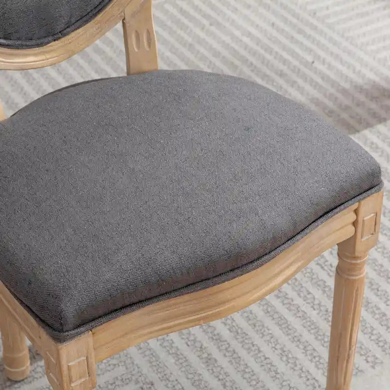 Chaise de salle à manger française à dossier ovale - Lot de 2, Chaise de salle à manger exquise - Chaise décorative rétro - Chaise d'appoint à cadre en bois massif