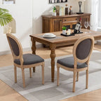Chaise de salle à manger française à dossier ovale - Lot de 2, Chaise de salle à manger exquise - Chaise décorative rétro - Chaise d'appoint à cadre en bois massif