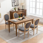 Chaise de salle à manger française à dossier ovale - Lot de 2, Chaise de salle à manger exquise - Chaise décorative rétro - Chaise d'appoint à cadre en bois massif