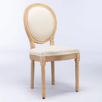 Chaise de salle à manger française à dossier ovale - Lot de 2, Chaise de salle à manger exquise - Chaise décorative rétro - Chaise d'appoint à cadre en bois massif
