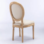 Chaise de salle à manger française à dossier ovale - Lot de 2, Chaise de salle à manger exquise - Chaise décorative rétro - Chaise d'appoint à cadre en bois massif