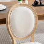 Chaise de salle à manger française à dossier ovale - Lot de 2, Chaise de salle à manger exquise - Chaise décorative rétro - Chaise d'appoint à cadre en bois massif