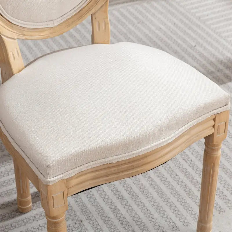 Chaise de salle à manger française à dossier ovale - Lot de 2, Chaise de salle à manger exquise - Chaise décorative rétro - Chaise d'appoint à cadre en bois massif