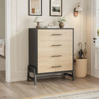 Commode à 4 tiroirs de 98 cm de haut avec rangement autoportante