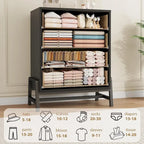 Commode à 4 tiroirs de 98 cm de haut avec rangement autoportante