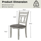 Chaises de salle à manger en bois massif avec assise en tissu de lin - Lot de 2, 4 ou 6