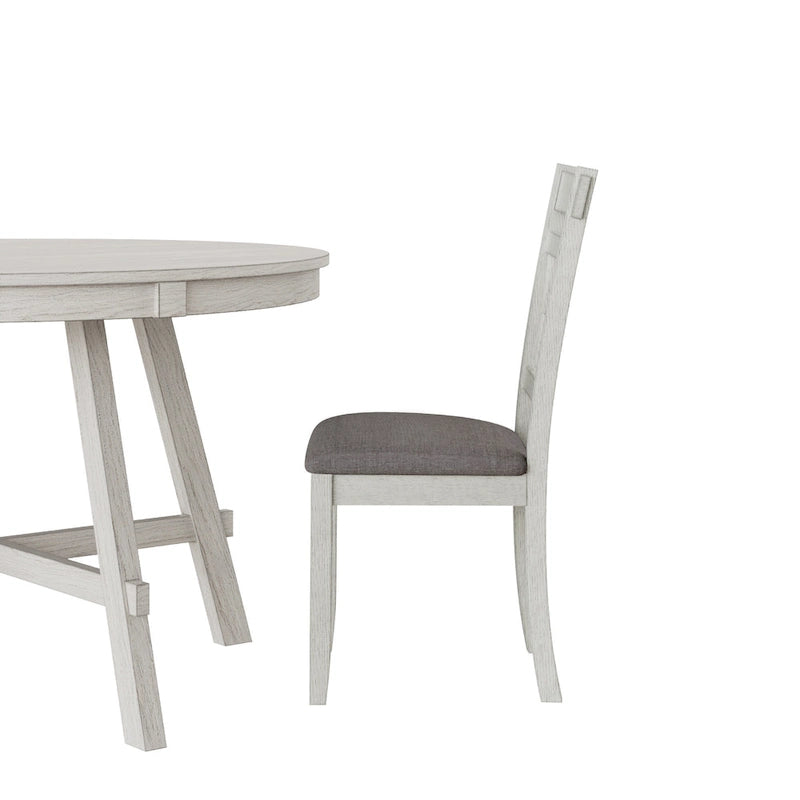 Chaises de salle à manger en bois massif avec assise en tissu de lin - Lot de 2, 4 ou 6