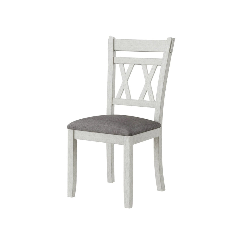 Chaises de salle à manger en bois massif avec assise en tissu de lin - Lot de 2, 4 ou 6