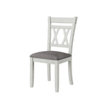 Chaises de salle à manger en bois massif avec assise en tissu de lin - Lot de 2, 4 ou 6