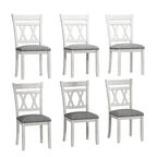 Chaises de salle à manger en bois massif avec assise en tissu de lin - Lot de 2, 4 ou 6