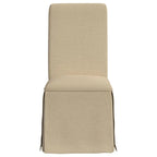 Lot de 2 chaises de salle à manger - Dossier haut roulé, base jupe, beige