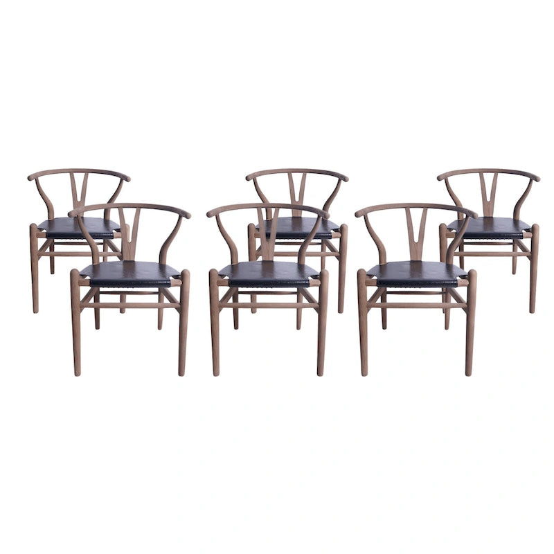 Lot de 6 chaises de salle à manger en bois de frêne - Style Mid-century Modern