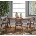 Ensemble de salle à manger rectangulaire 5 pièces en bois de style Mid-Century avec chaises