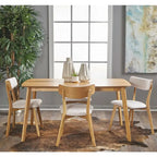 Ensemble de salle à manger rectangulaire 5 pièces en bois de style Mid-Century avec chaises