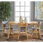 Ensemble de salle à manger rectangulaire 5 pièces en bois de style Mid-Century avec chaises