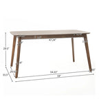 Ensemble de salle à manger rectangulaire 5 pièces en bois de style Mid-Century avec chaises