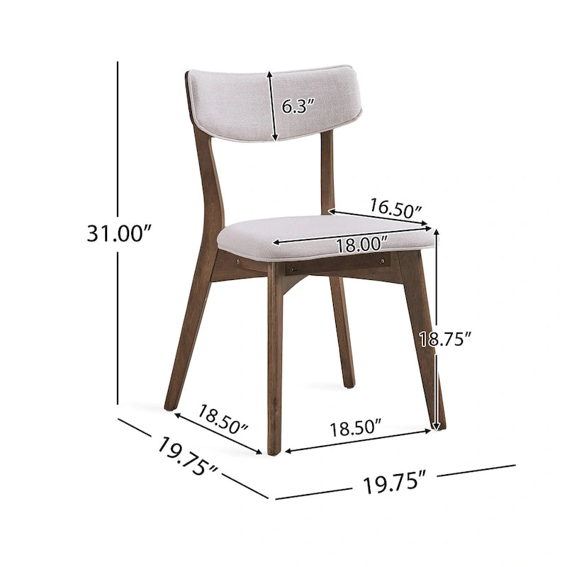 Ensemble de salle à manger rectangulaire 5 pièces en bois de style Mid-Century avec chaises