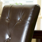 Lot de 2 chaises de salle à manger en cuir reconstitué marron – Style classique