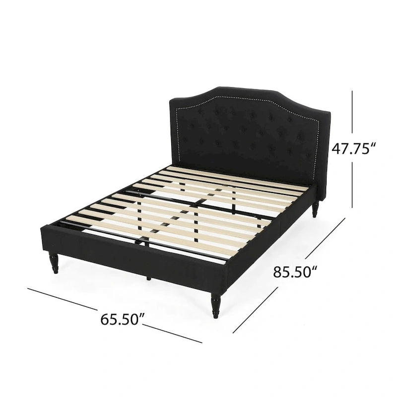 Lit plateforme Elinor rembourré de taille Queen - Meubles de chambre modernes