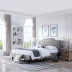Lit plateforme Elinor rembourré de taille Queen - Meubles de chambre modernes