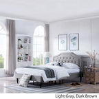 Lit plateforme Elinor rembourré de taille Queen - Meubles de chambre modernes