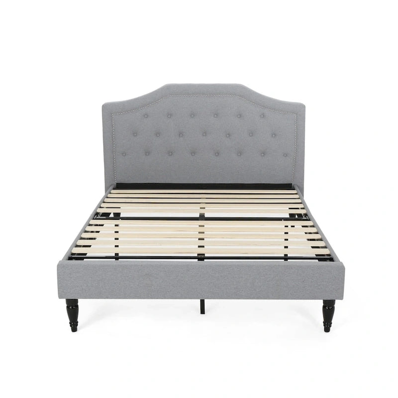 Lit plateforme Elinor rembourré de taille Queen - Meubles de chambre modernes