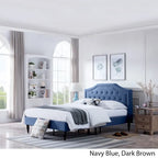 Lit plateforme Elinor rembourré de taille Queen - Meubles de chambre modernes
