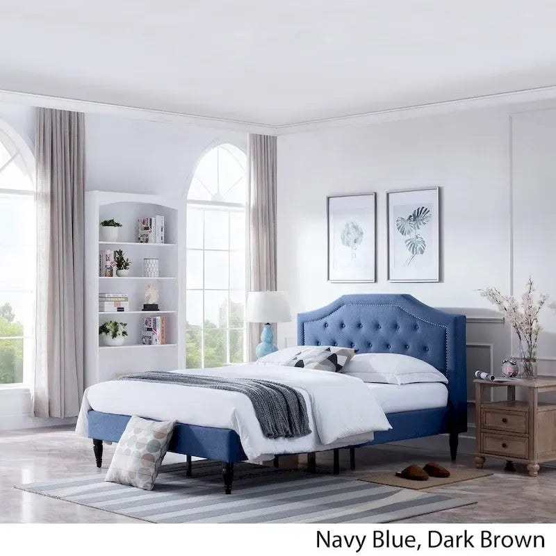 Lit plateforme Elinor rembourré de taille Queen - Meubles de chambre modernes