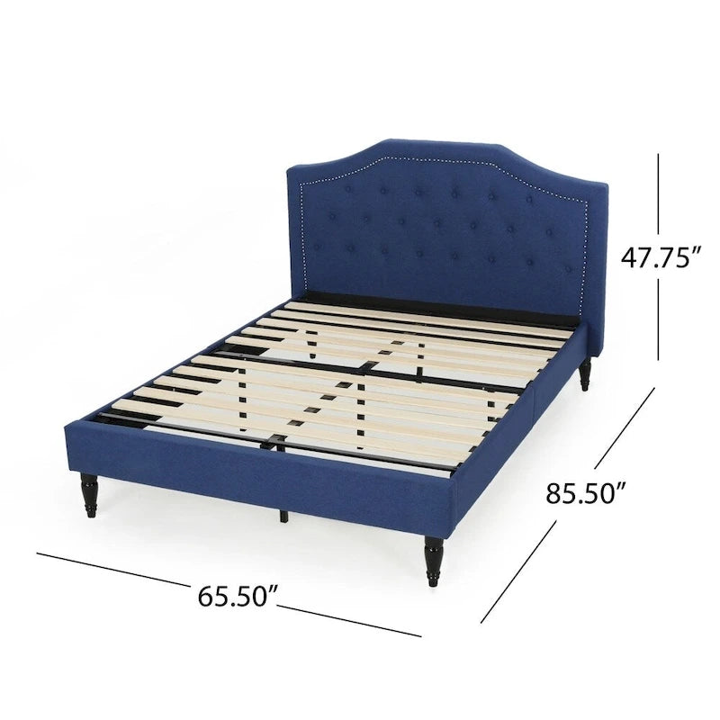 Lit plateforme Elinor rembourré de taille Queen - Meubles de chambre modernes