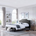 Lit plateforme Elinor rembourré de taille Queen - Meubles de chambre modernes