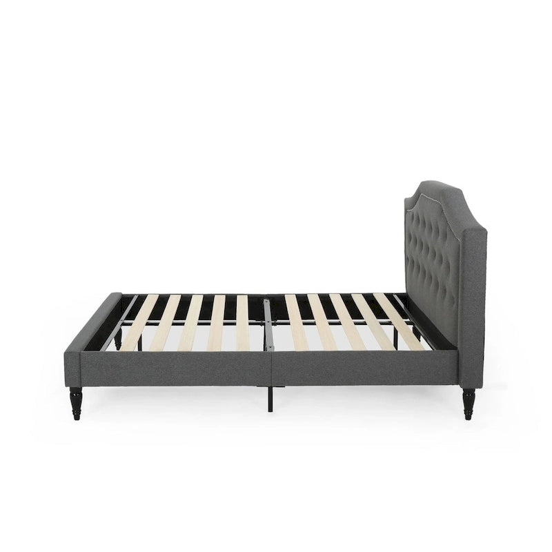 Lit plateforme Elinor rembourré de taille Queen - Meubles de chambre modernes