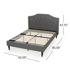 Lit plateforme Elinor rembourré de taille Queen - Meubles de chambre modernes
