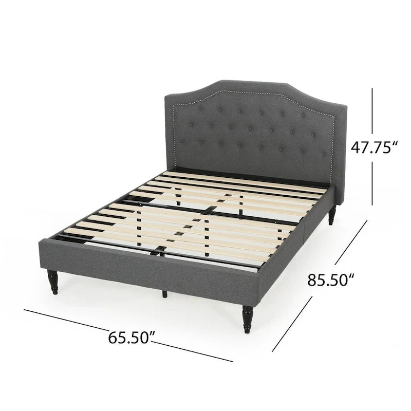 Lit plateforme Elinor rembourré de taille Queen - Meubles de chambre modernes
