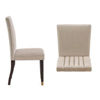 Chaises de salle à manger en velours avec dossier capitonné (lot de 2) - Rembourrées