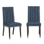 Chaises de salle à manger en velours avec dossier capitonné (lot de 2) - Rembourrées