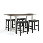 Ensemble table et tabourets de comptoir 5 pièces en bois de ferme