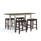 Ensemble table et tabourets de comptoir 5 pièces en bois de ferme