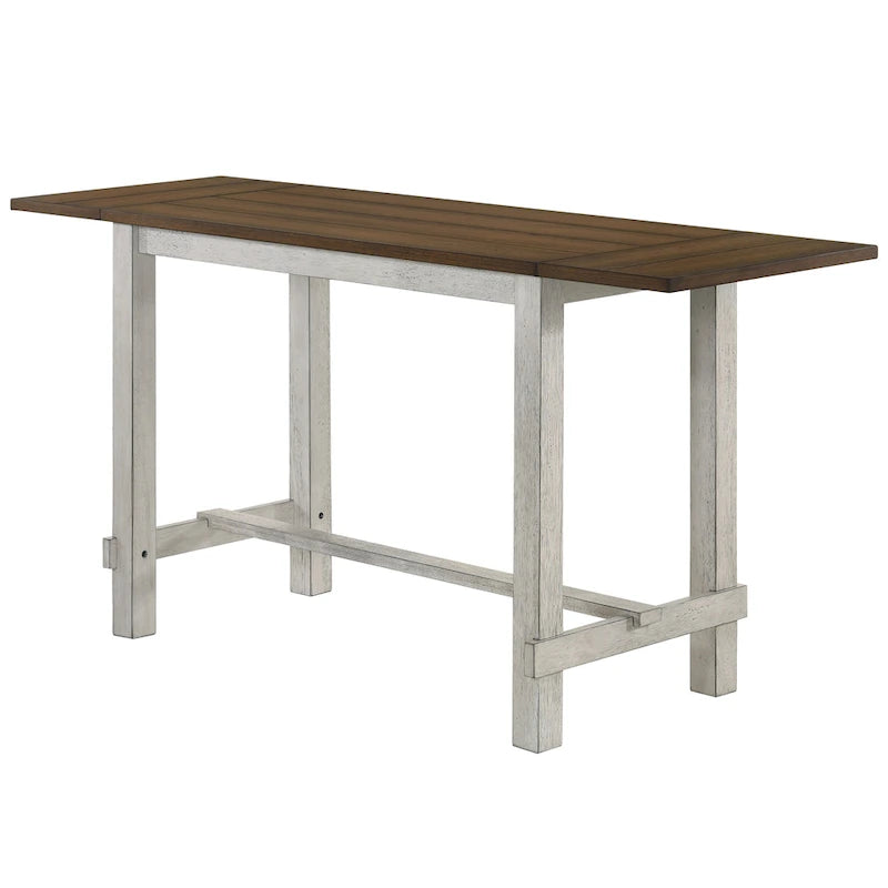 Ensemble table et tabourets de comptoir 5 pièces en bois de ferme