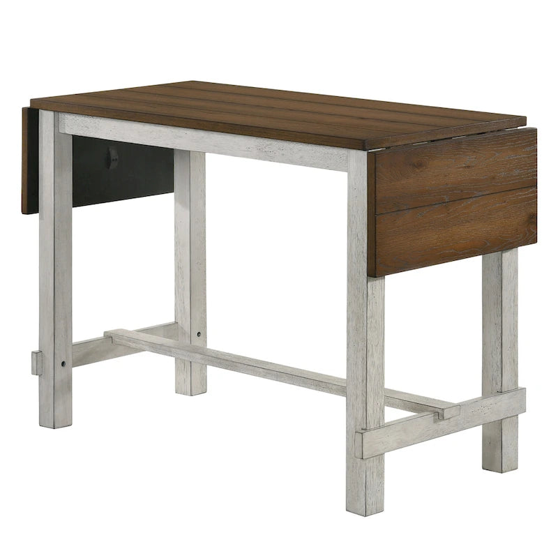 Ensemble table et tabourets de comptoir 5 pièces en bois de ferme