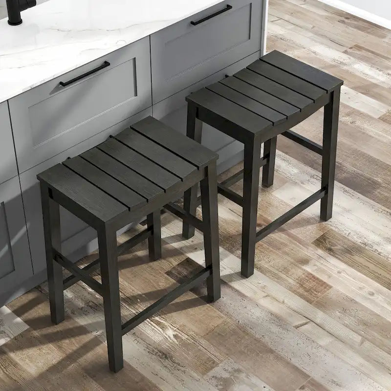 Ensemble table et tabourets de comptoir 5 pièces en bois de ferme