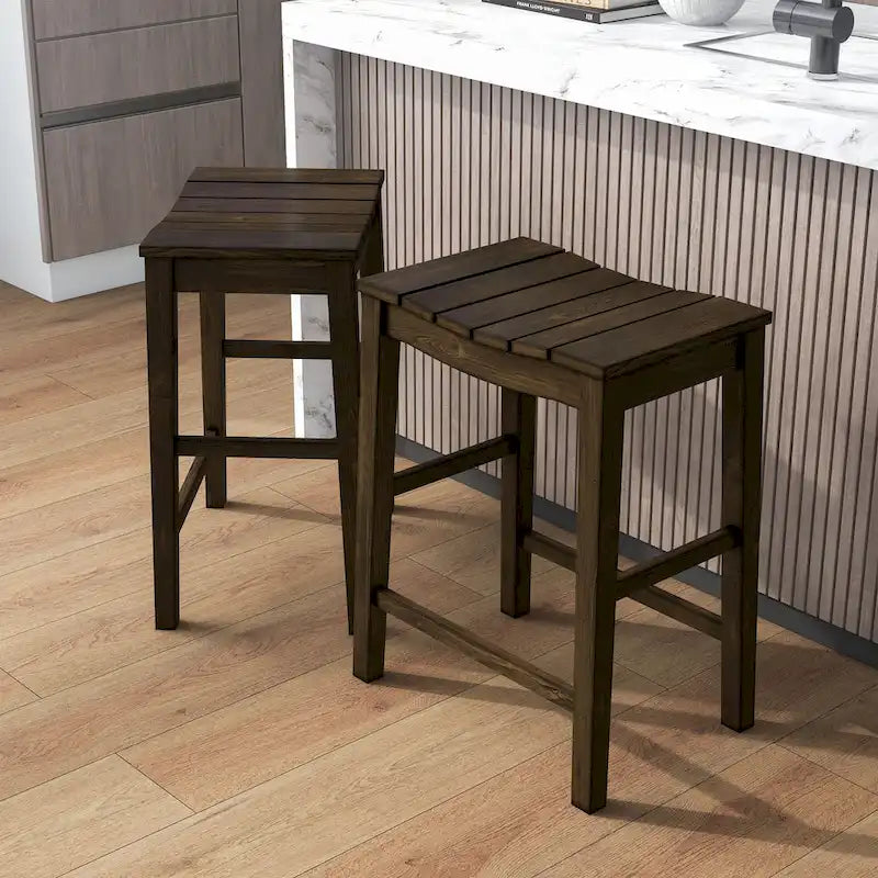 Ensemble table et tabourets de comptoir 5 pièces en bois de ferme