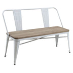 Banc de salle à manger industriel 120 cm avec dossier